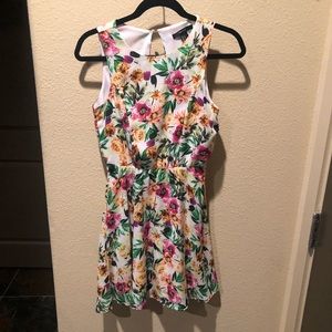 White & floral sun dress